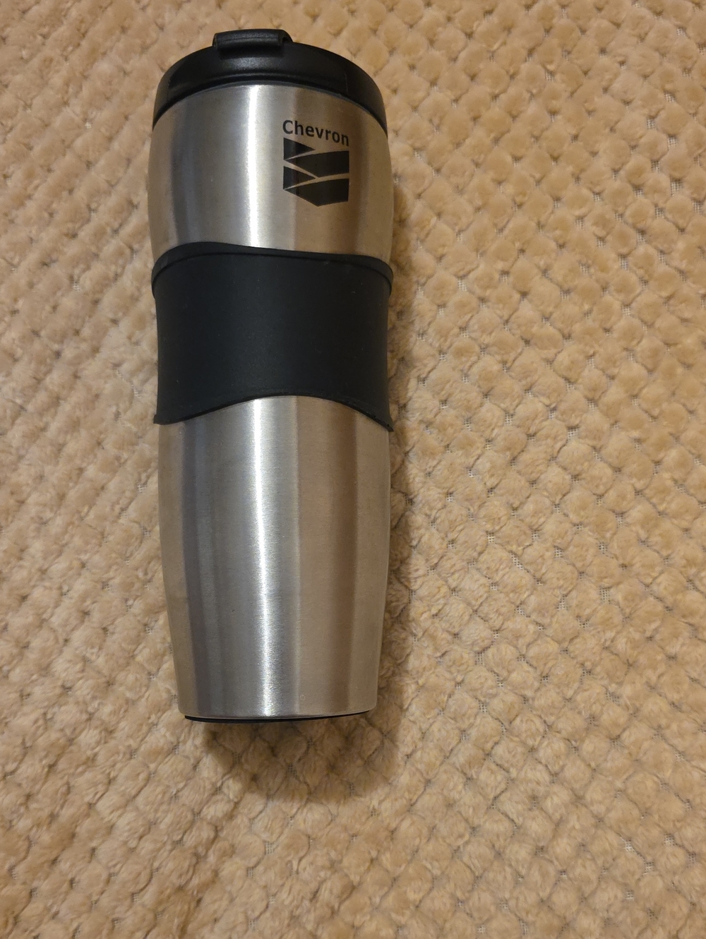 Chevron Stainless Steel 12 oz Travel Mug with Black Grip